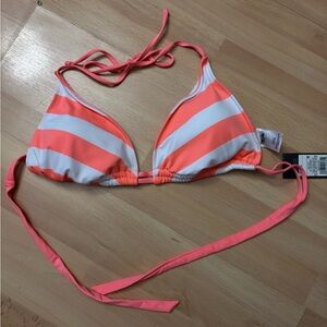 MOSSIMO Triangle Bikini Top Padded Hot Melon Sz Large Summer Beachwear NWT